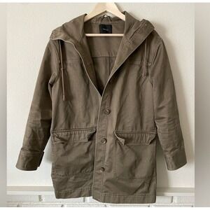 Talula Oversized Army Green Jacket With Hood Women's Small